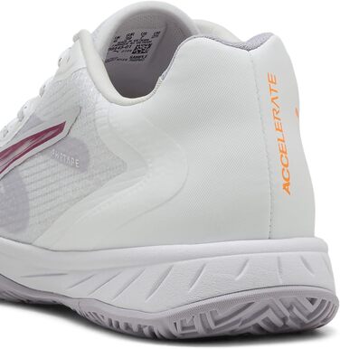 Жіноче взуття для залу PUMA Accelerate Turbo W+ 4 – зальний турнірний черевик (42.5 EU, білий, фіолетовий, лайм, рудий)