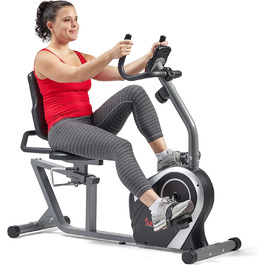 Магнітний велотренажер Sunny Health & Fitness SF-RB4616S для дому, 8 рівнів навантаження, LCD-монітор, вимірювання пульсу, до 136 кг