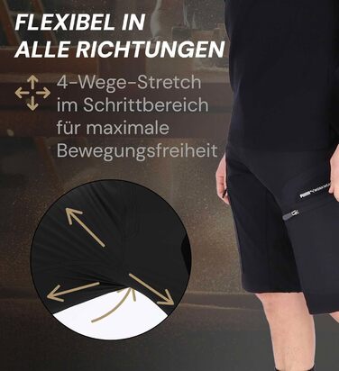Чоловічі шорти для трекінгу PUMA Workwear Pro-One Adventure: посилений нейлон, 4-way stretch, з D-кільцем, Sky Blue (XL, Чорний/Антрацит)