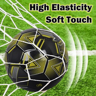 М'яч для футболу розмір 5 з насосом, шкіряний, унісекс, для дорослих та дітей, для гри в приміщенні та на вулиці, чорний