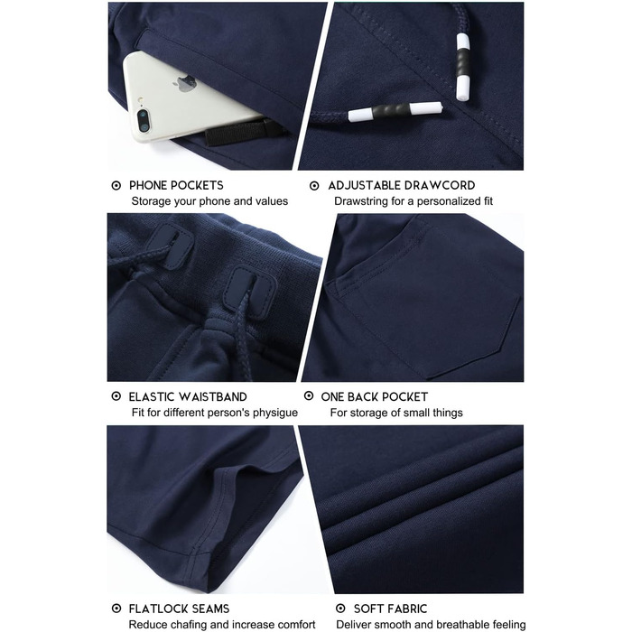 Шорти чоловічі спортивні Baumwolle (2 шт.) чорний/світло-сірий (S, хакі)