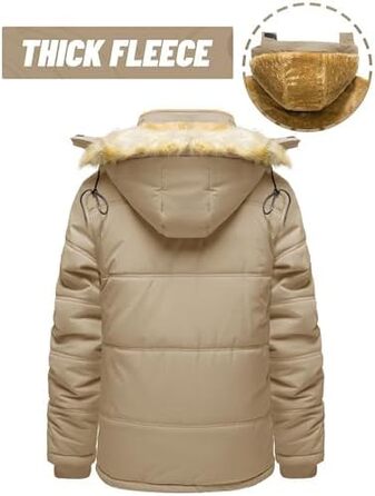 TACVASEN чоловіча зимова куртка: водонепроникна, вітрозахисна, з капюшоном, тепла стьобана куртка (S, Хакі)