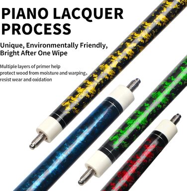 Набір для більярду Horse Billardqueue: 4 більярдні кийки з канадського акації, 58 дюймів, вага 18-21 oz, 2 крейди, для дорослих