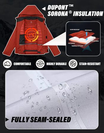 Чоловіча лижна куртка водонепроникна тепла дихаюча для сноуборду та зими з капюшоном Outdoor