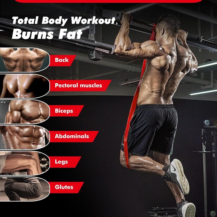 Набір еластичних стрічок для фітнесу, 3 рівні опору, з дверними фіксаторами, ручками, чохлом, сумкою та інструкцією. Стрічки для фітнесу/йоги/силових тренувань. Кольори: синій, зелений, фіолетовий, чорний, червоний, жовтий