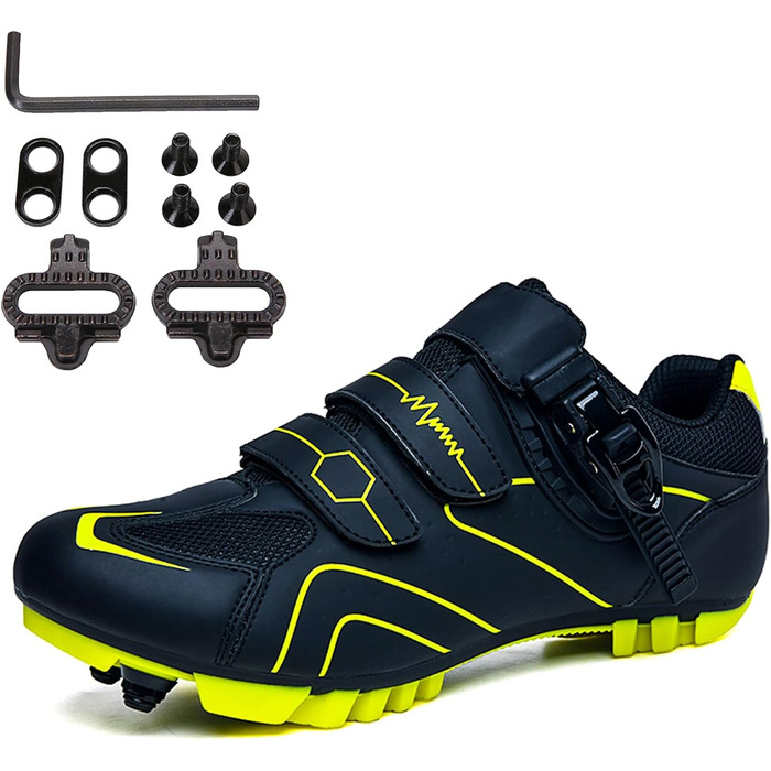 Чоловічі велосипедні кросівки для MTB - сумісні з SPD, для їзди по бездоріжжю та в приміщенні, з швидкою шнурівкою (41 EU, D)