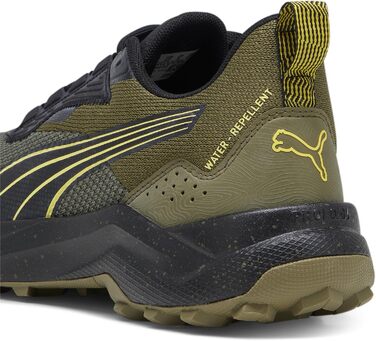 Кросівки PUMA Obstruct Profoam для бігу по вулицях, 44 EU, Puma Olive, Puma Schwarz, Gelb Blaze