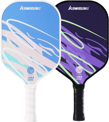 Паддл для піклболу Kawasaki Galaxy: легкий, скловолокно, 15 мм, чорно-фіолетовий