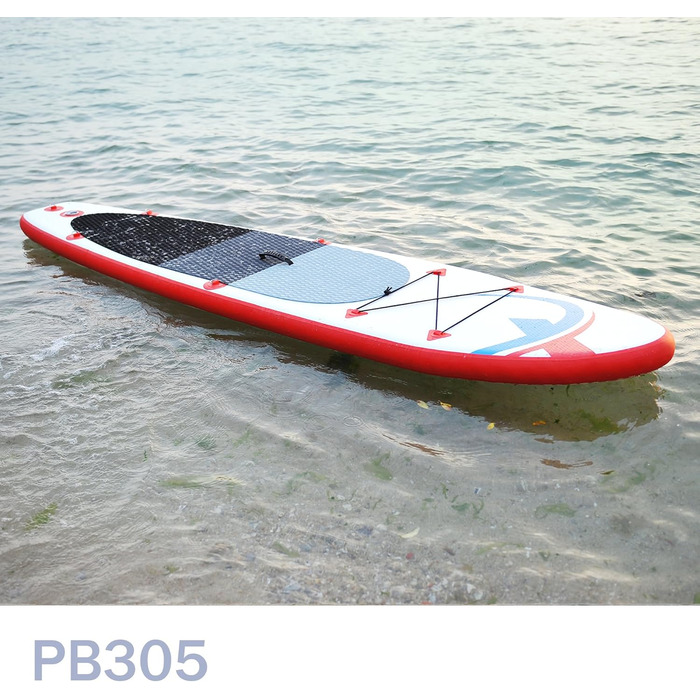 Надувна SUP-дошка Nemaxx 305x76x10 см, червоно-синя, для веслування стоячи