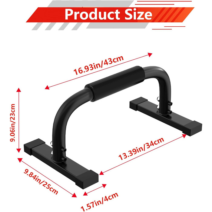Паралелетки для віджимань Calisthenics, стійки для віджимань, чорні. Макс. вага 300 кг