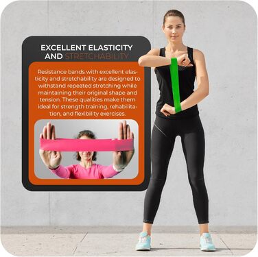 Фітнес-еластичні стрічки з 5 рівнями опору, латексні фітнес-стрічки з сумкою, для м'язів, пілатесу, йоги вдома, в спортзалі, для тренувань. Королівський фіолетовий колір для різного опору (багатобарвні).