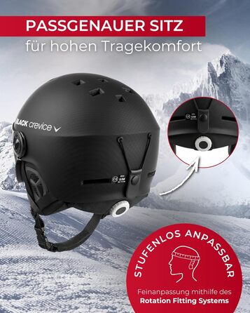 Шолом гірськолижний Black Crevice Arlberg з візором (S, Чорний)