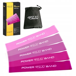 Набір з 5 фітнес-резинок mini power band 4FIZJO, рожеві