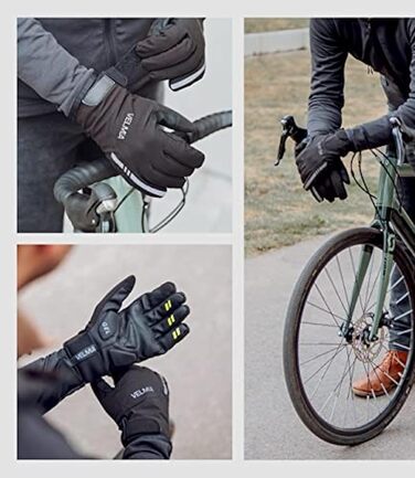 VELMIA Рукавички для велосипеда зимові водонепроникні для чоловіків та жінок теплі спортивні рукавички для активного відпочинку та бігу