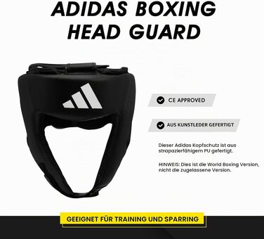 Захисний шолом для боксу та єдиноборств Adidas Hybrid 50, чорний — модель для початківців