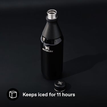 Термос Stanley 1913 All Day Slim 0.6л Чорний - нержавіюча сталь, зберігає холод до 6 год, лід до 11 год, без BPA, герметичний, можна мити в посудомийці