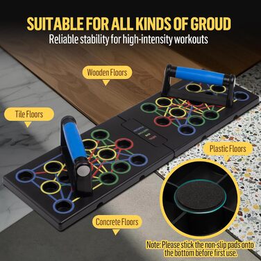 Дошка для віджимань 24 в 1, багатофункціональна, складна, портативна, для фітнесу, тренувань, розвитку м'язів, для чоловіків та жінок