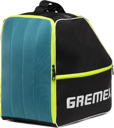 Чохол для лижних черевиків з відділенням для шолома - Водонепроникний рюкзак для лижних черевиків та шолома, з титановими швами, для транспортування, подорожей та захисту спорядження (Чорний + Бірюзовий)