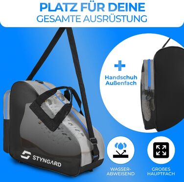 Сумка для ковзанів STYNGARD Montreal (чорно-синя) – універсальна для ковзанів та роликів, міцна та надійна