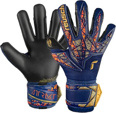 Воротарські рукавички Reusch Attrakt Gold X, унісекс, розмір 10, синьо-золотисто-чорні