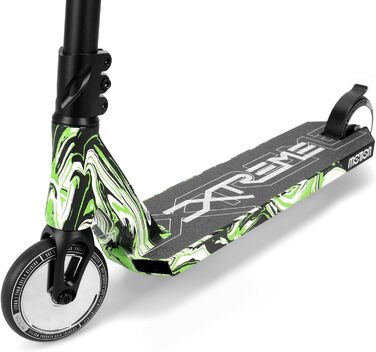 Трюковий самокат Motion Stunt Scooter Xtreme для підлітків і дорослих, алюмінієвий, колеса 120 мм, ABEC 9, для новачків і досвідчених, стильний та міцний, Forest