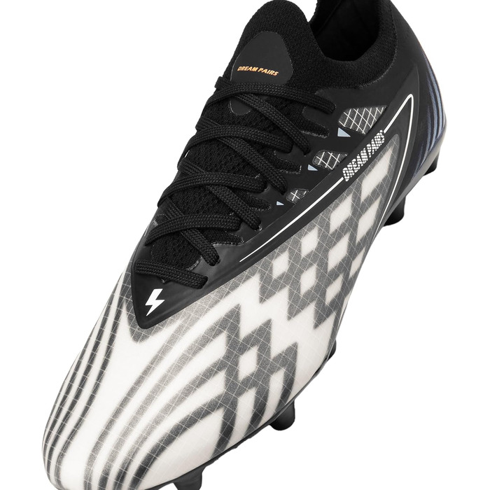 Футбольні бутси DREAM PAIRS для чоловіків, професійні, зі штирями, для гри на траві, чорно-білі, 39 EU