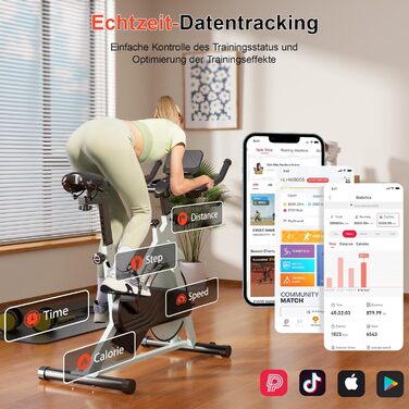 DeerRun Heimtrainer: велотренажер з магнітним опором, фітнес-велосипед для дому, кардіотренування, вантажопідйомність 136 кг, зелений