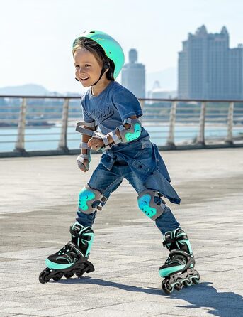 Ролики для дітей 2PM SPORTS, ролики для дівчаток та хлопчиків, середнього розміру (EU 34-37), зелені