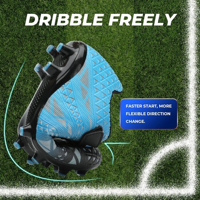 Дитячі футбольні бутси ASHION для футболу та активного відпочинку, розмір 32 EU, блакитно-чорні