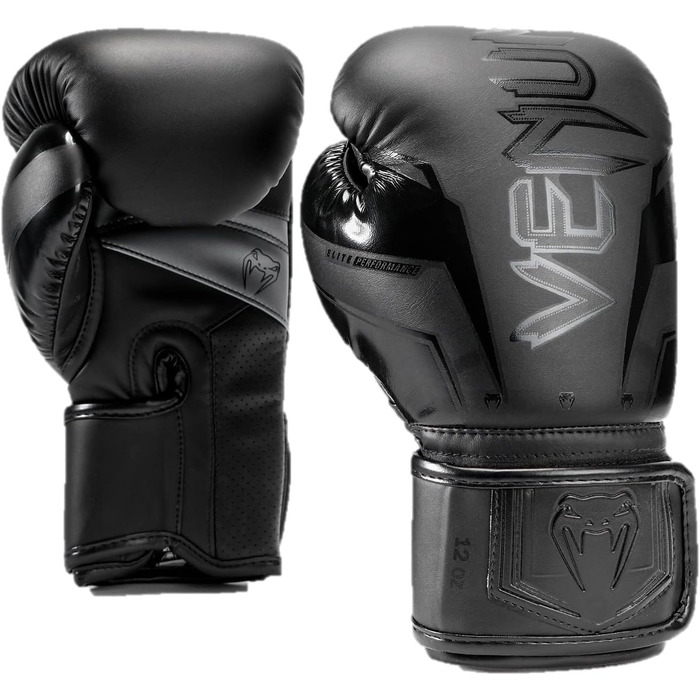 Боксерські рукавички Venum Elite Evo чорного кольору, 16 Oz