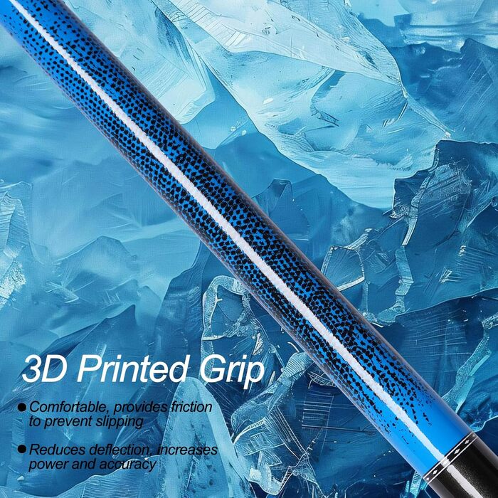 Професійний билькардний кий Ray Speed з 3D-друкованим грифом та наконечником 13 мм, для точної гри, низький оберт для покращеної точності, колір темно-синій