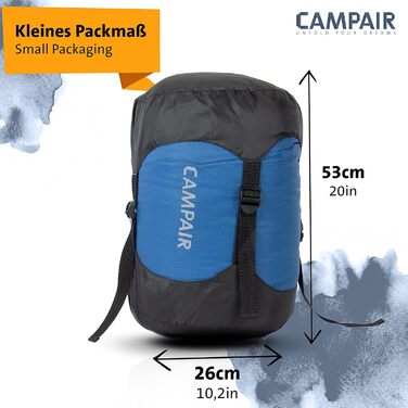 Спальний мішок CampAir Deckenschlafsack, блакитний (Comfort), з компресійним мішком