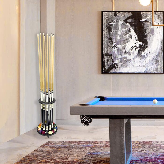 Тримач для більярду на 10 кийків, підлоговий, червоний (чорний)