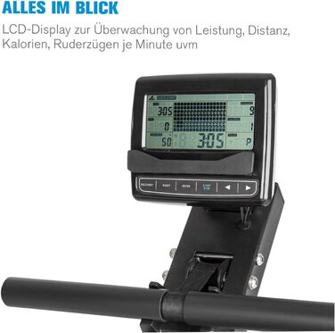 Capital Sports Rowshaper: Тренажер для веслування з водним опором, складаний, до 150 кг, сірий