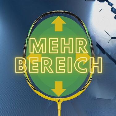 Набір для бадмінтону Kawasaki - 2 ракетки, 3 м'ячики, сумка для тренувань та спорту. Професійний, жовто/зелений