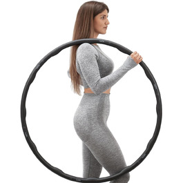 Преміум хулахуп hulaOne Classy Hoop 1,2 кг для фітнесу та схуднення, чорний, для дорослих