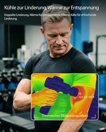 Масажер для тіла з охолодженням та підігрівом, тихий масаж глибоких м'язів проти болю в шиї та спині, LCD дисплей, ергономічний ручний масажер для дому та фітнесу, з сумкою