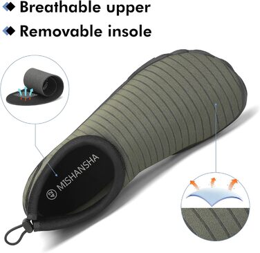 Чоловічі та жіночі аквашузи Mishansha для плавання та відпочинку на воді, чорні (44 EU)