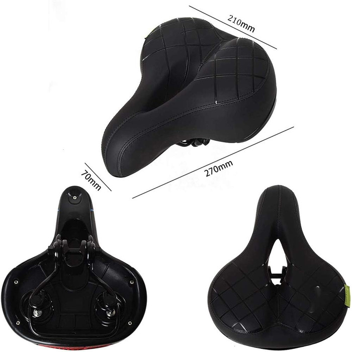 Lespar М'який ергономічний велосипедний сідло з гелем, підходить для жінок та чоловіків, туристичний сідло для міста, амортизований, комфортний гелевий сідло, велосипедне сідло для чоловіків та жінок