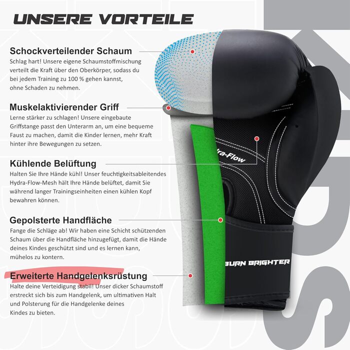 Боксерські рукавички Starpro для дітей 6-10 років - захист рук, 6oz, чорний