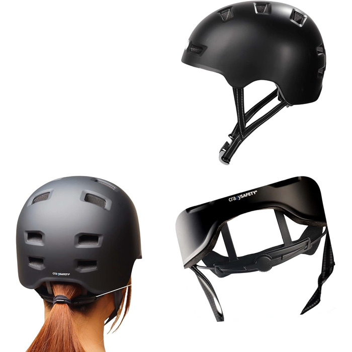 Захисний шолом Crazy Safety Rampage Orange Schlange для велосипеда, скейтборда, роликів і BMX, універсальний регульований для чоловіків, жінок і дітей, розмір M (54-57 см), помаранчевий зміїний дизайн