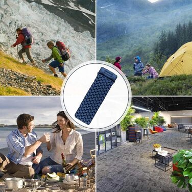 Isomatte Camping Ultraleicht: Надувна килимок для кемпінгу, туризму та відпочинку на природі. Зелений (Морський)