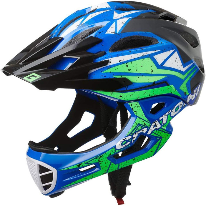 Велошолом Cratoni C-Maniac Pro знімний підборідник Downhill BMX L-XL (58-61 см) чорний/лаймовий матовий