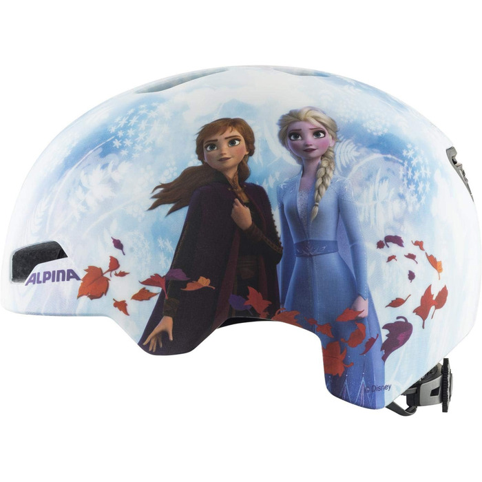 Дитячий велосипедний шолом ALPINA HACKNEY DISNEY Frozen II, легкий, ударостійкий, з вентиляцією та можливістю встановлення LED, 51-56 см