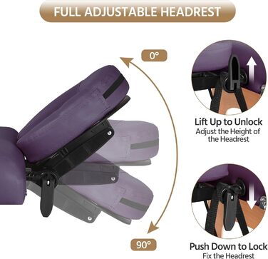 Масажне ліжко Yaheetech з 2 зонами, регульована висота, дерев'яні ніжки, з підголовником та підлокітниками, 213 x 82 x 85,5 см, до 250 кг