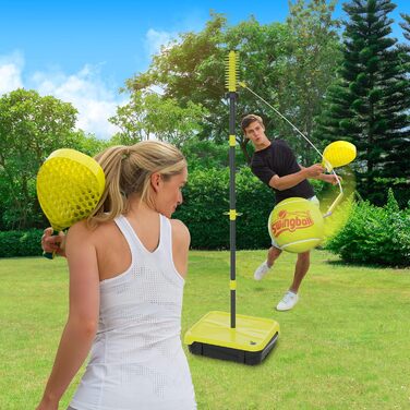 Swingball PRO-Set: ігровий набір для всіх поверхонь, від 6 років, справжній тенісний м'яч та 2 ракетки, регульована висота до 1,8 м