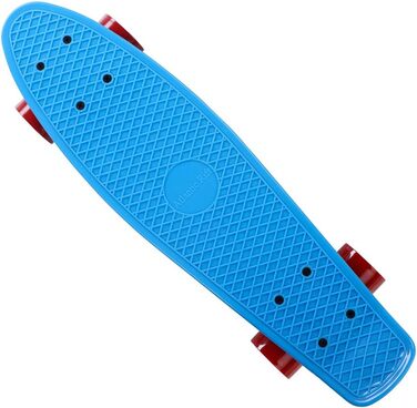 Скейтборд Monzana 22 дюйми, ABEC 7, LED колеса, пенніборд, лонгборд, ретро-дизайн, для дорослих і дітей, до 100 кг, синій