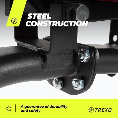 Регульована лавка для жиму TREXO, багатофункціональна тренувальна лава для дому, сталева конструкція, витримує до 300 кг, чорна