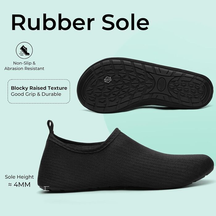 Чоботи для плавання чоловічі/жіночі, аквашузи, пляжні чоботи, швидковисихаючі, з неопрену, розмір 37-47 (38/39 EU), колір: Чорний