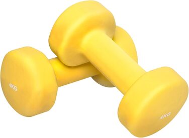 Неопренові гантелі GORILLA SPORTS 2x4 кг, антиковзкі, для фітнесу, комплект із двох